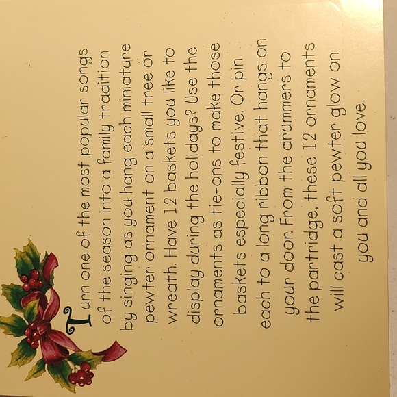 Longaberger 12 Gifts Of Christmas Set Of 12 Miniature Pewter Ornaments Boxed - Picture 8 of 12